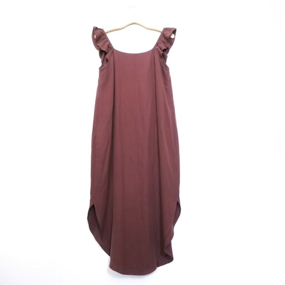 HATCH Jenna Button Down Ruffled Midi Shirt Dress Anise Milkmaid Cottagecore Boho - Picture 5 of 8